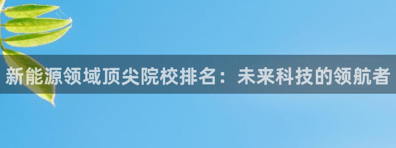 新宝gg代理登录：新能源领域顶尖院校排名