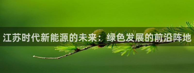 109新宝gg：江苏时代新能源的未来：绿