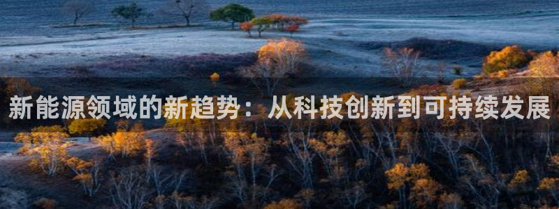 新宝gg登录登:新能源领域的新趋势:从科技创新到可持续发展