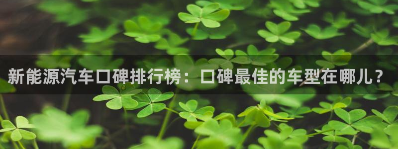 新宝gg网:新能源汽车口碑排行榜:口碑最佳的车型在哪儿?