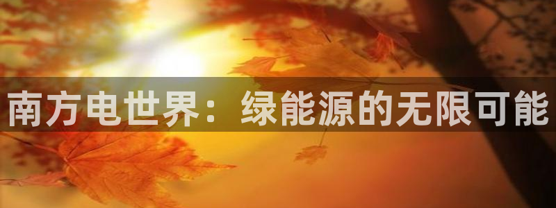 gg新宝:南方电世界:绿能源的无限可能