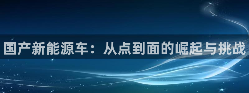新宝gg注册首页:国产新能源车:从点到面的崛起与挑战